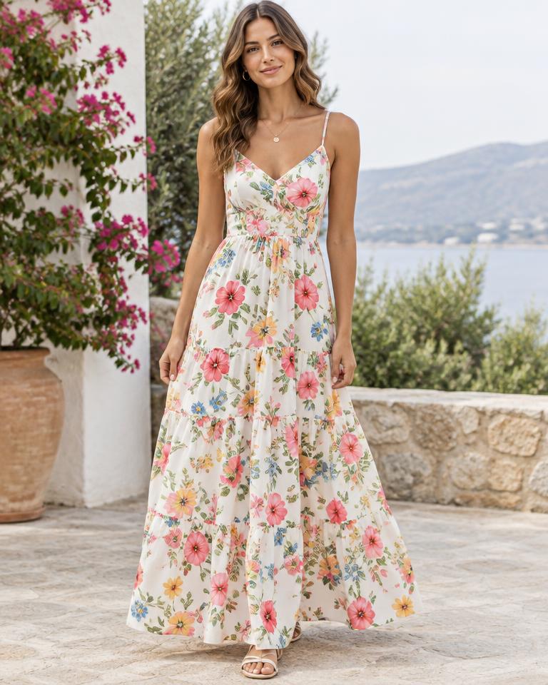 Vestido Longo Floral Verão